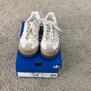 Adidas Kids Samba OG White and Gray Sneakers